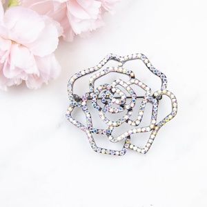Crystal Rose Outline Brooch